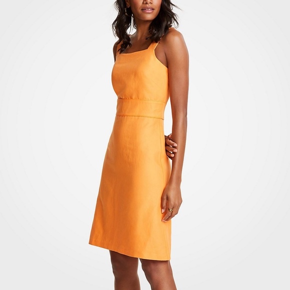 Ann Taylor Dresses & Skirts - Ann Taylor | Midi Square Neck Sheath Dress Linen
